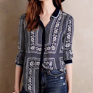 Anthropologie Maeve Floral Print Button Down Shirt